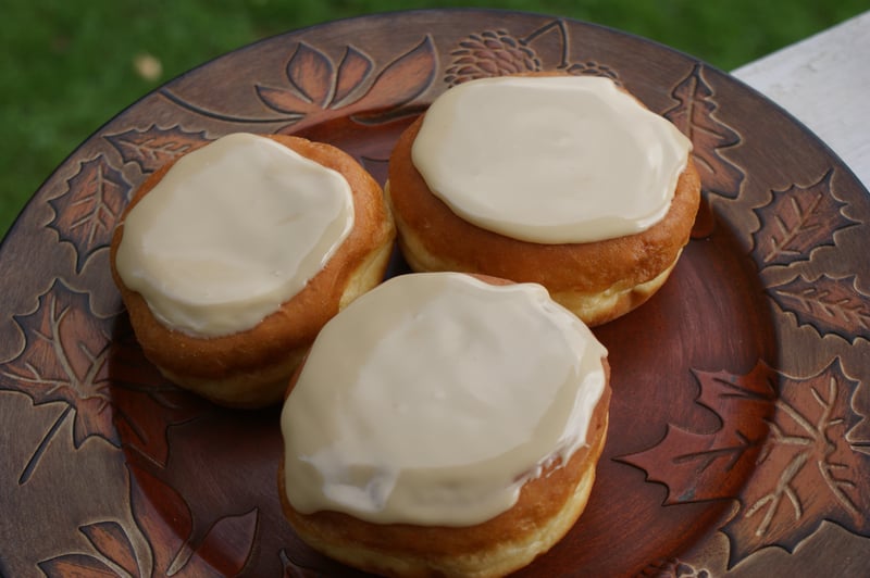 Donuts smothered in fresh Branon's Maple Cream